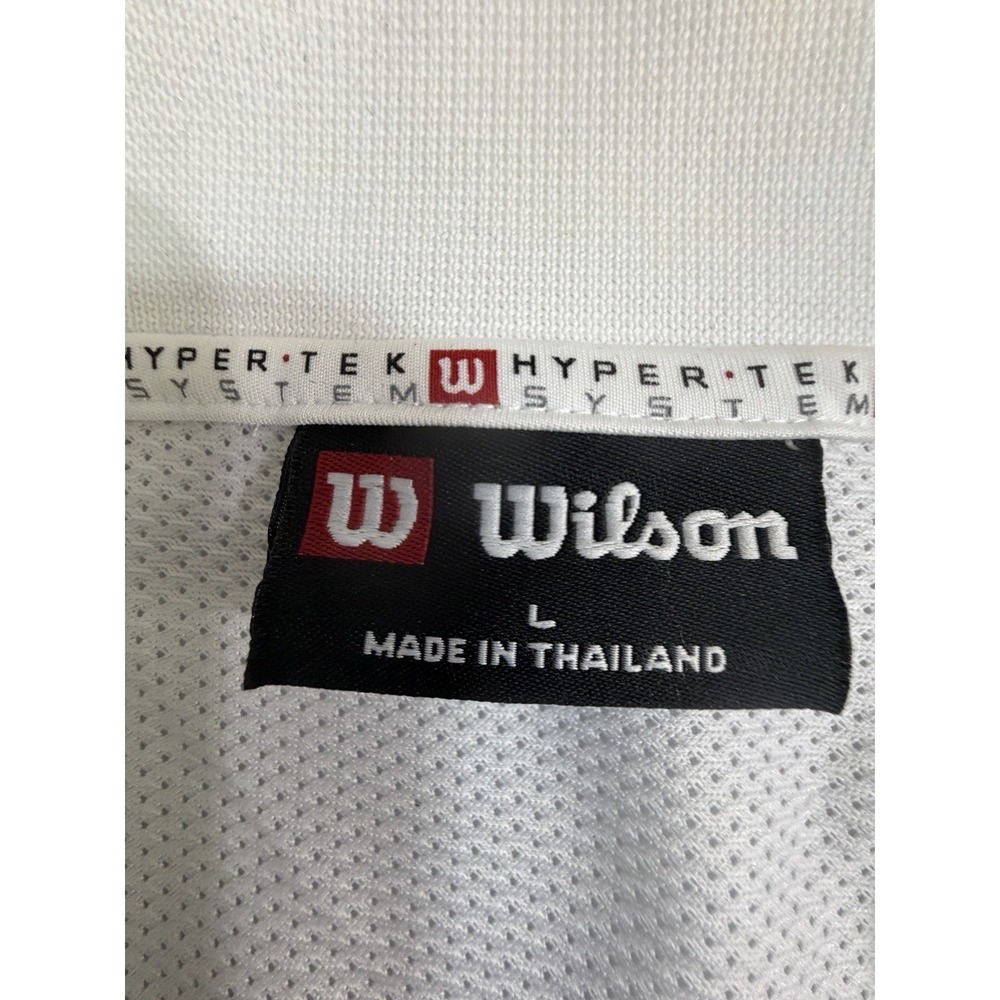 NWT Wilson Hyper Tek Men's L White Polo Shirt Short Sleeve for Sport Tennis Club - Picture 8 of 8